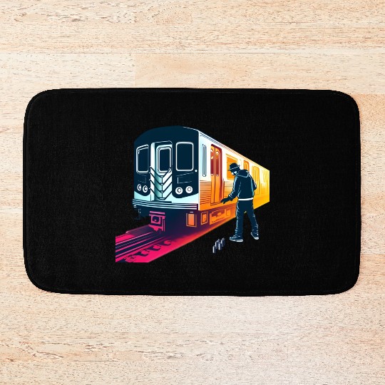 AI Teen at Subway Layup Masked Bath Mats