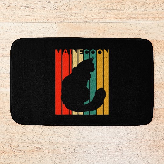 Maine Cat Silhouette Maine Lover Bath Mats