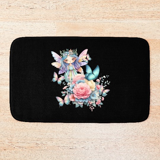 Butterfly Flower Fairy Gifts for Girls & Toddlers Bath Mats