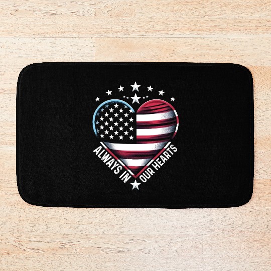 memorial day Always in Our Hearts Bath Mats