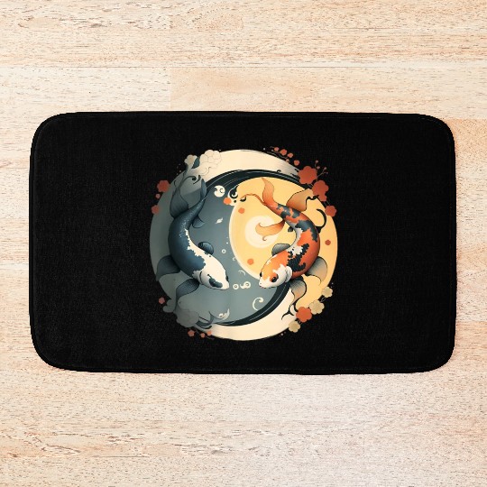 Japanese Koi Fish Yin Yang Bath Mats