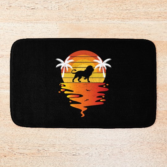 Lion Bath Mats retro sunset 70s vintage zookeeper Lion