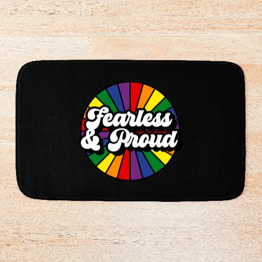 Fearless Proud Pride Rainbow Bath Mats