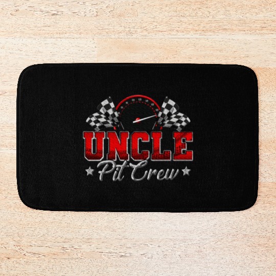 Pit Crew Race Car Racing Uncle Family Birthday Bath Mats