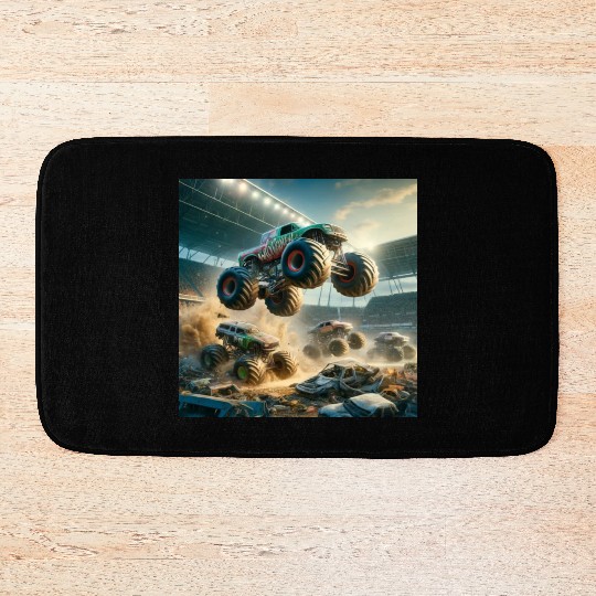 Monster Madness Monster Trucks Bath Mats
