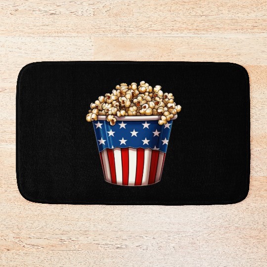 4th Of July. popcorn Bath Mats