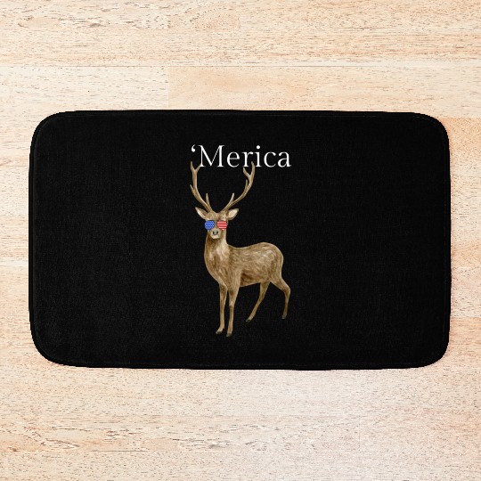 Merica Deer American Sunglasses Bath Mats
