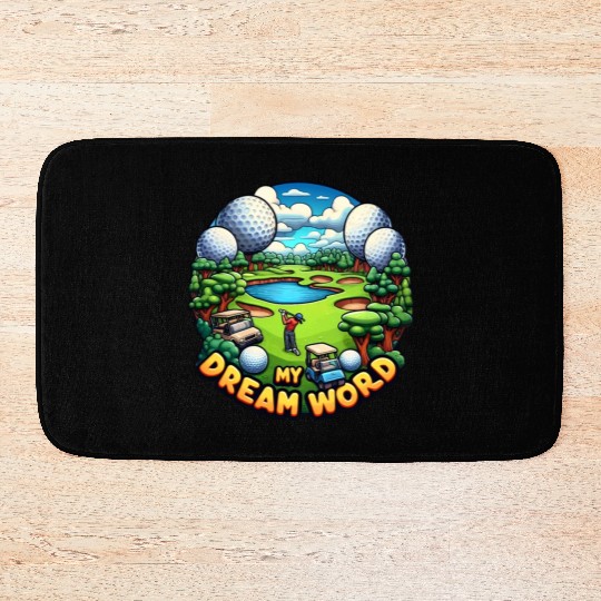 Dream Golf Course Golfer Bath Mats