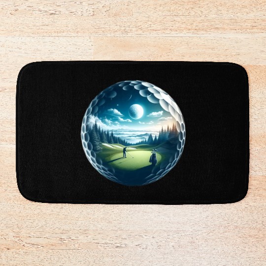 Twilight A Golf Dream Scape Surreal Golfing Course Bath Mats