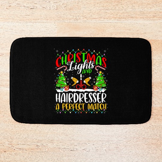 Christmas Light Hairdresser Xmas Bath Mats
