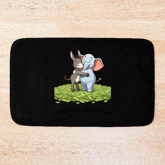 Funny Republican Party Elephant Democratic Donkey Bath Mats