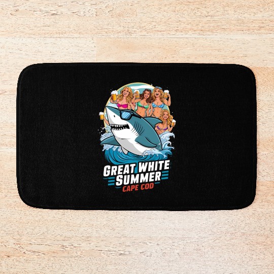 Stylish Great White Shark Bath Mats (Cape Cod)
