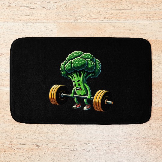 Deadlift Broccoli Gym Fitness Motivation Bath Mats
