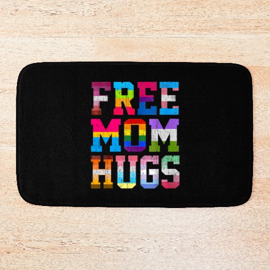 Free Mom Hugs For Pride Month Lgbt MotherS Day Bath Mats