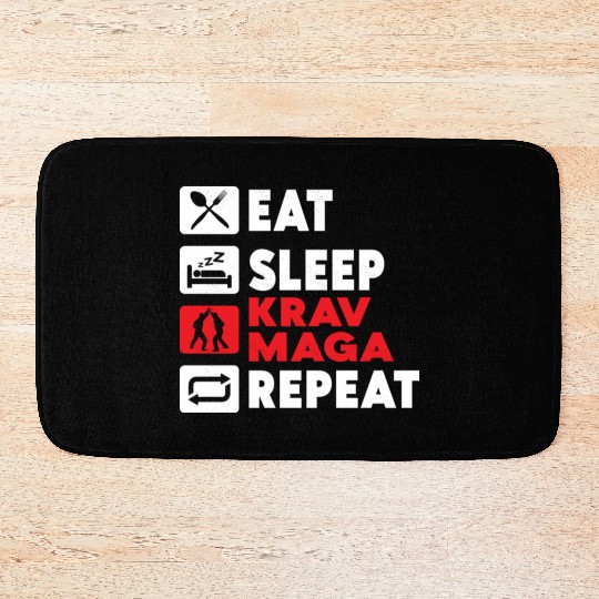 Eat Sleep Krav Maga Repeat Martial Arts Training Bath Mats