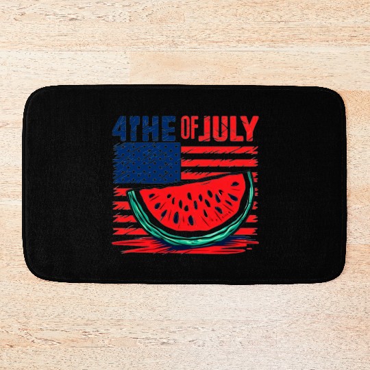 4th of July American Pride Watermelon Vintage Gift Bath Mats