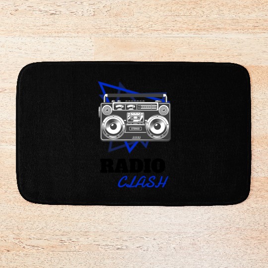 Punk Rock Radio Clash Retro Boombox Music Bath Mats