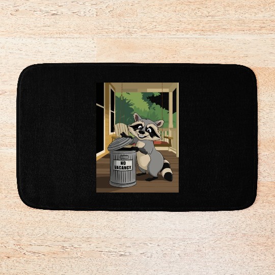 Racoon Trash Panda Metal Trash Can No Vacancy Bath Mats