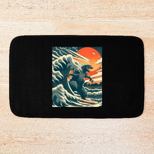 Japanese Monster Kaiju Funny Art Bath Mats
