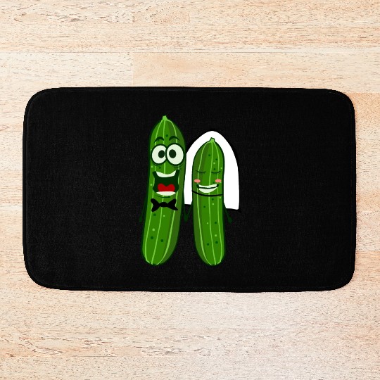 Cucumber Bride Groom Wedding Bath Mats