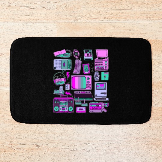 80's tech Bath Mats
