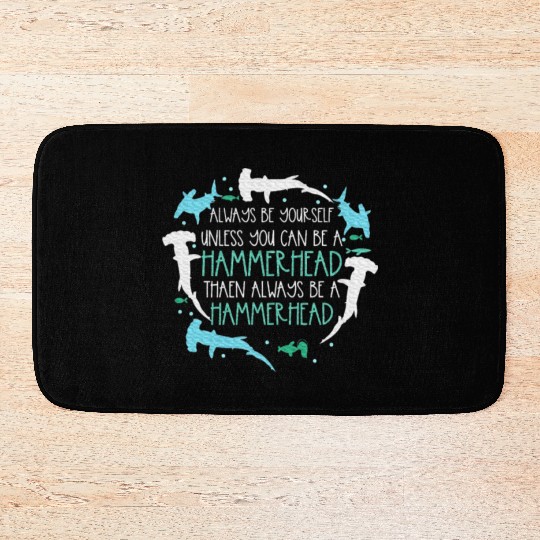 Hammerhead Underwater Ocean Hammerhead Shark Lover Bath Mats