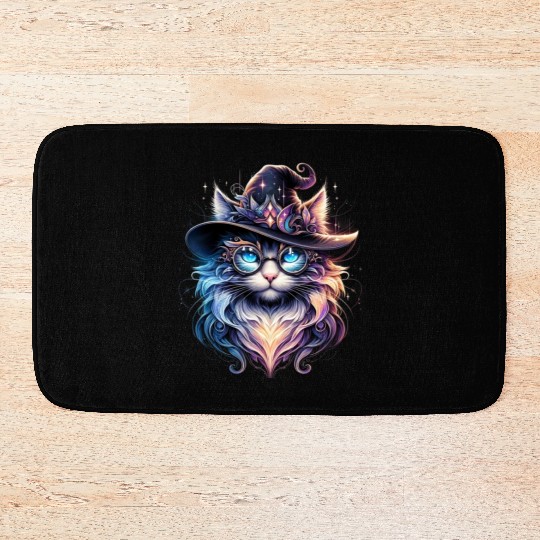 Cat Fantasy "Enchanted Wizard Cat" Bath Mats