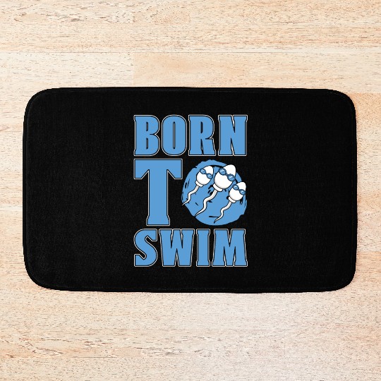 Swimmer Born To Swim Water Sports Diving Swimming Bath Mats