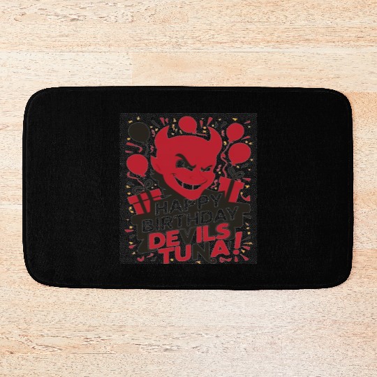 Happy birthday bevels tuna Bath Mats