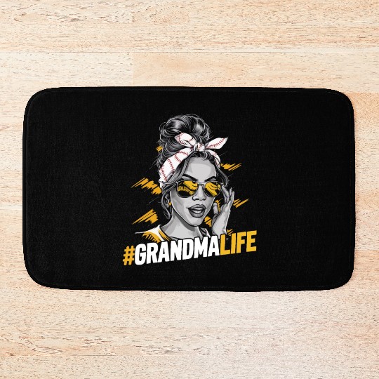 Baseball Grandma Grandmother Grandparents Day Bath Mats