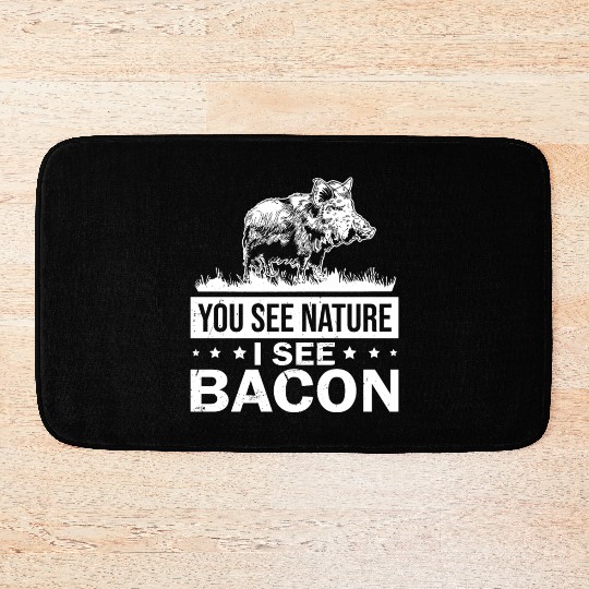 Nature Bacon Wild Boar Hunter Bath Mats