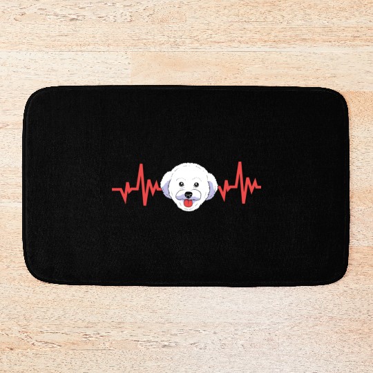 Dog Face Dog Heartbeat Bichon Frise Lovers Bath Mats