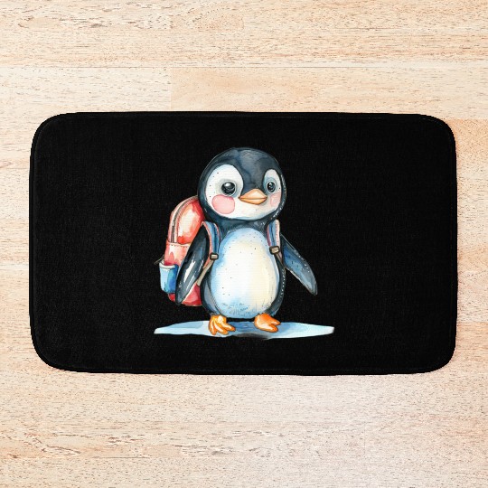 Watercolor Cute School Animals, Back to School Bath Mats