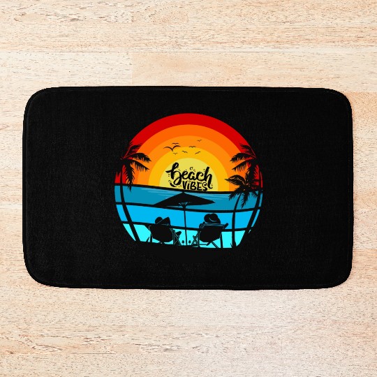 Beach Vibes - Ocean Scene - Adults & Cocktails Bath Mats