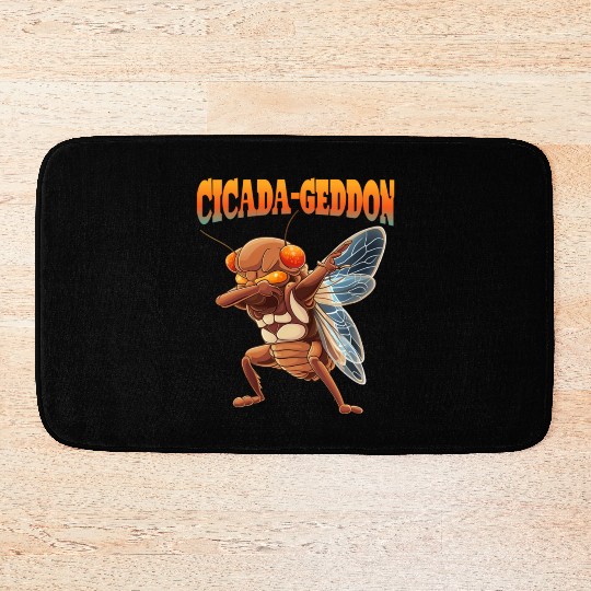 Funny Dabbing Cicada 2024 Dab Bath Mats