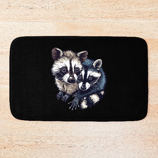 Opossum and raccoon Bath Mats
