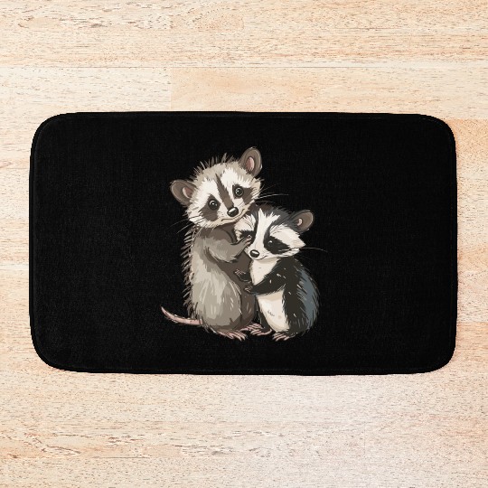 Opossum and raccoon Bath Mats