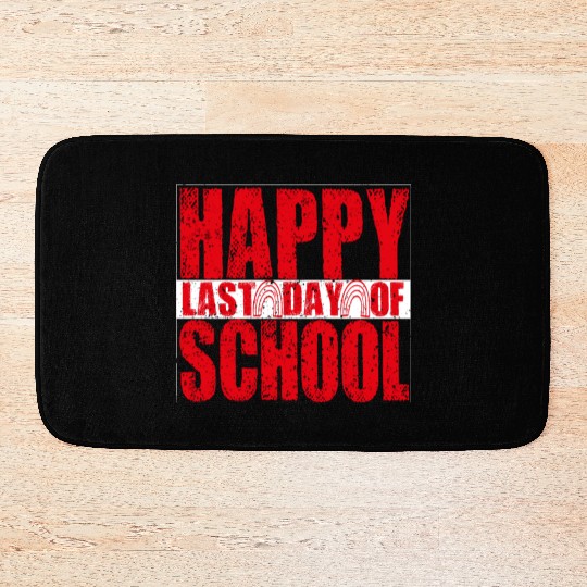 hello teacher Happy day preschool summer student Bath Mats