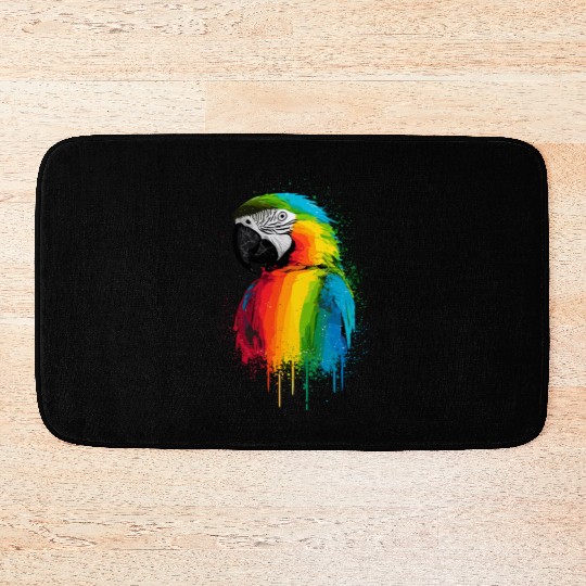 Macaw Parrot for a Bird Lover Animal Lover Bath Mats