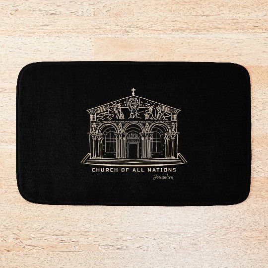 Jerusalem Church Nations Drawing Bath Mats