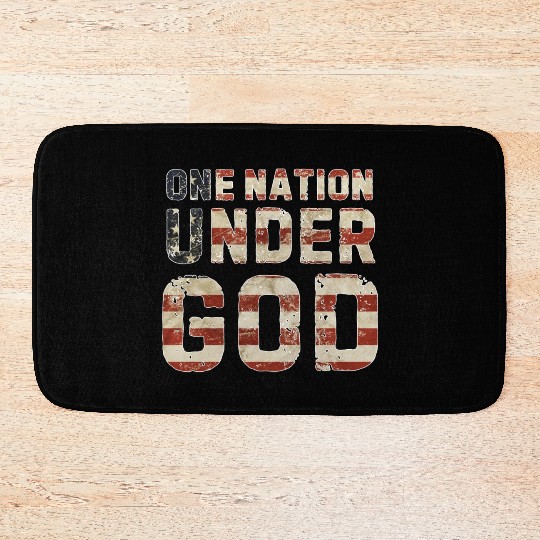 US American Flag One Nation Under God 4th Of July Bath Mats
