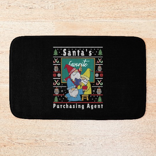 Santas Elfs Ugly Christmas Purchasing-Agent Bath Mats