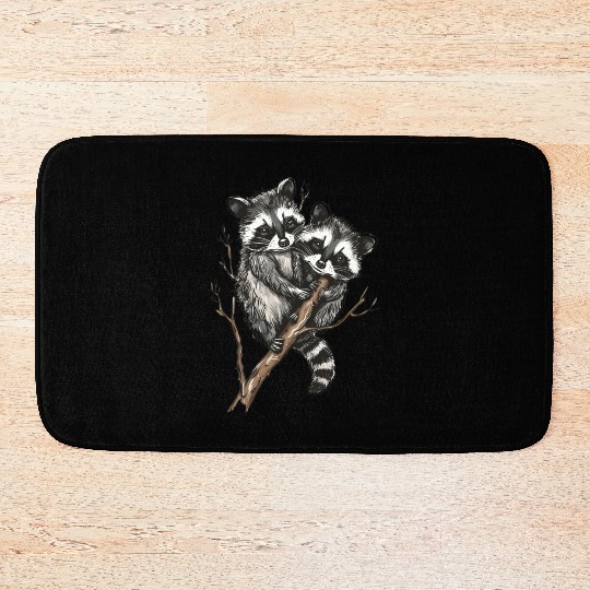 Opossum and raccoon Bath Mats