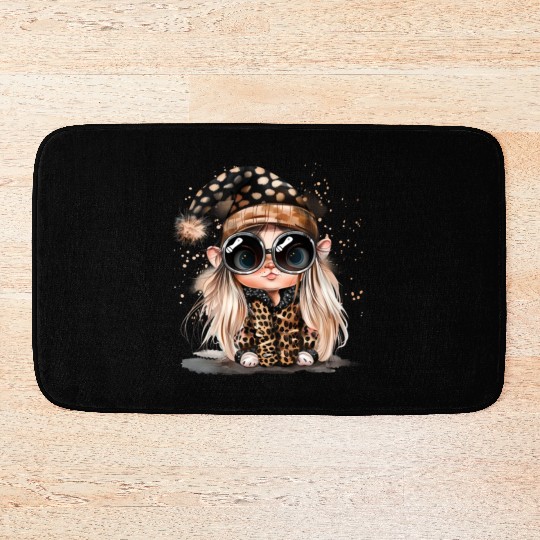 Leopard Print Gnome Clipart Images, Girly Bath Mats
