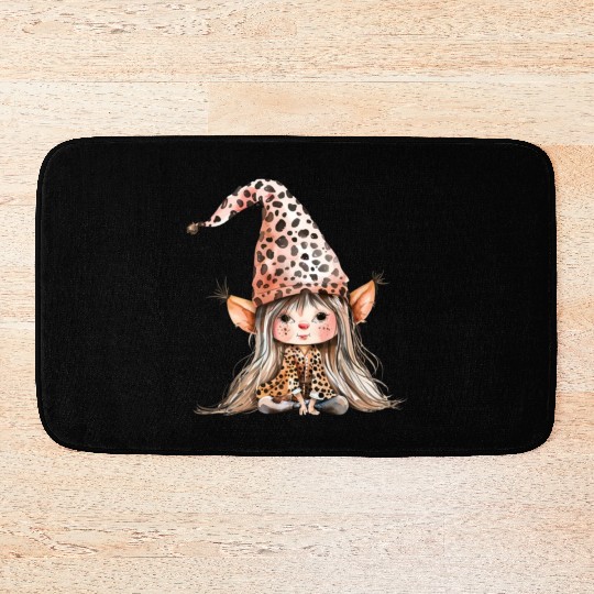 Leopard Print Gnome Clipart Images, Girly Bath Mats