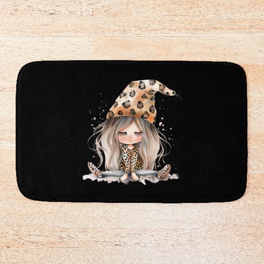 Leopard Print Gnome Clipart Images, Girly Bath Mats