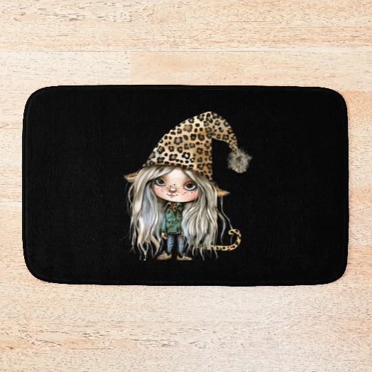 Leopard Print Gnome Clipart Images, Girly Bath Mats