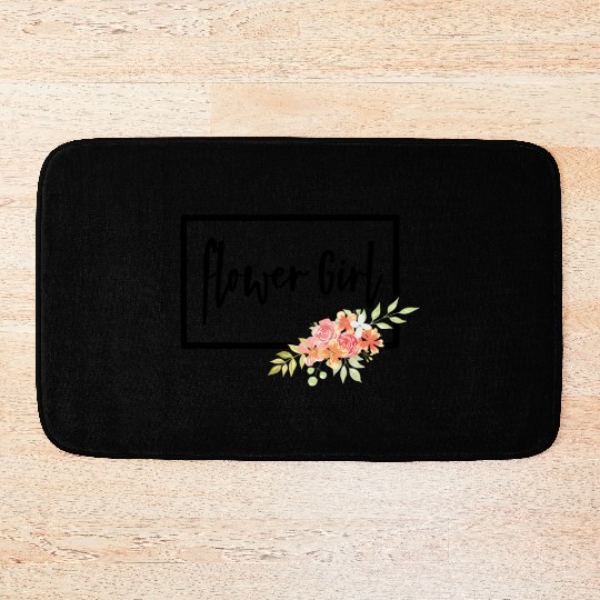 Flower Girl - Wedding Day Bride Cursive Cute Bath Mats
