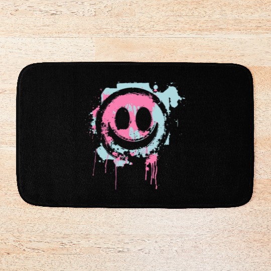 Graffiti Smiley Face - Urban Street Art Bath Mats