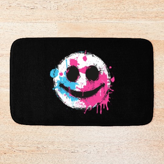Graffiti Smiley Face - Urban Street Art Bath Mats